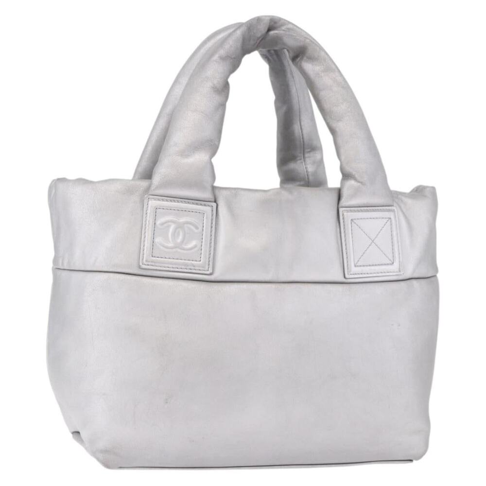 Chanel Leather Cococoon Tote Silver